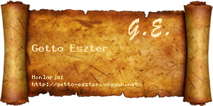 Getto Eszter névjegykártya