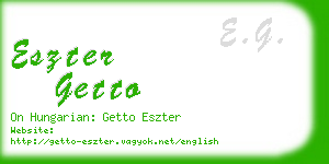 eszter getto business card